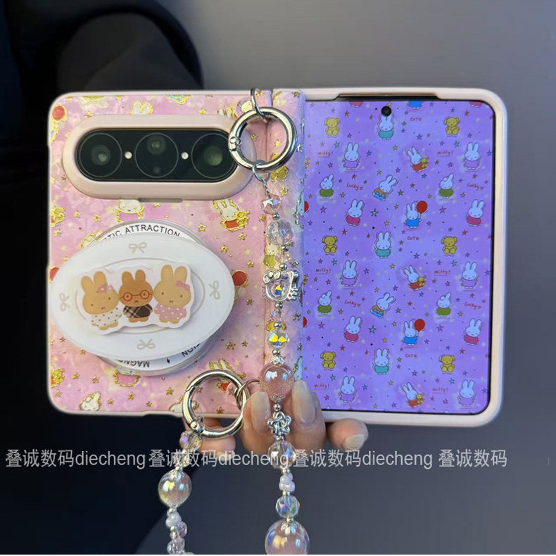 可爱卡通兔子手机壳透明软壳挂绳链条小包斜挎包百搭适用华为puarxmax典藏版保护壳折叠屏手机壳