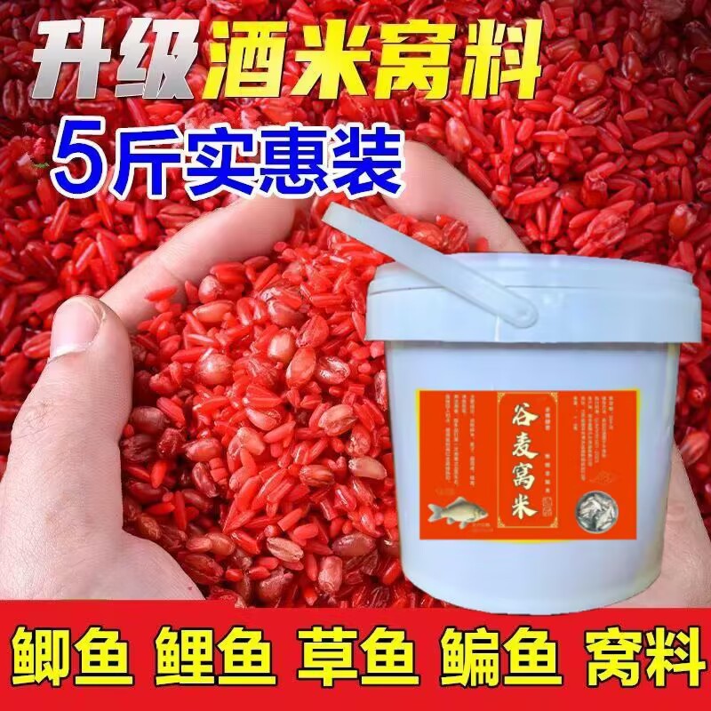 钓鱼饵料第一名野钓鲫鱼老坛谷麦酒米打窝料酒米颗粒草窝钓鲤鱼食图片