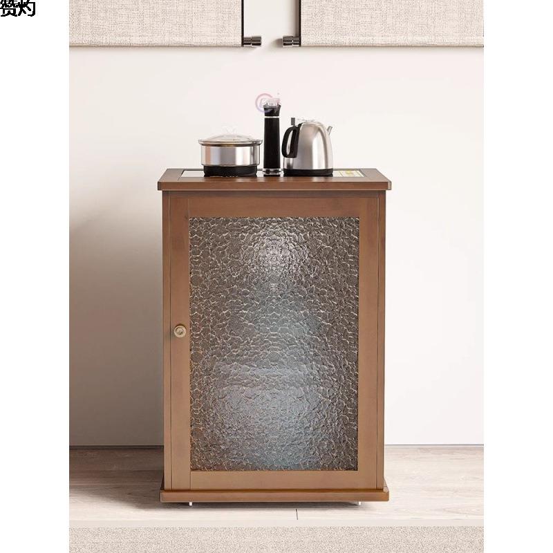 #茶几烧www10136壶水一体水桶架茶水柜实子茶桌家用小茶台边柜侧