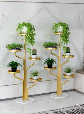 谋花架子客厅落地式简约现室内铁生艺花盆架轻73713奢阳多台肉植