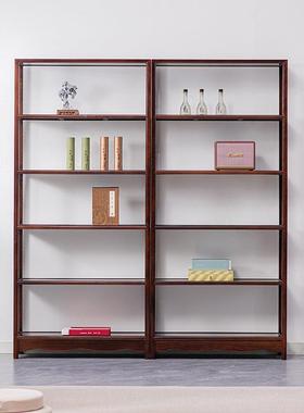 黑桃木胡17861鸡翅木书架新中式简色轻易书橱陈列柜奢置物架子
