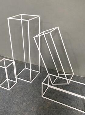 样铁艺家居几何摆件创意长GBN体方形婚庆摆件方体框架房板软装配