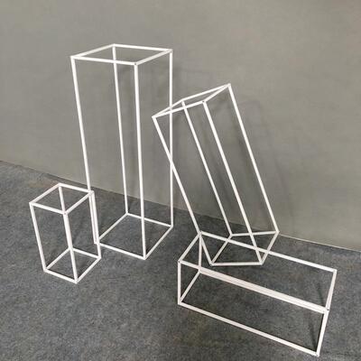 样铁艺家居几何摆件创意长GBN体方形婚庆摆件方体框架房板软装配