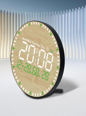 LED竹间5823纹电时钟可遥控钟表时挂钟钟数字显示器电子子钟i智能