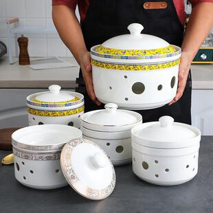 酒店陶瓷酒蜡烛炉保温带盖辽精OTN参鲍鱼煲佛碗跳墙大座号翅盅餐