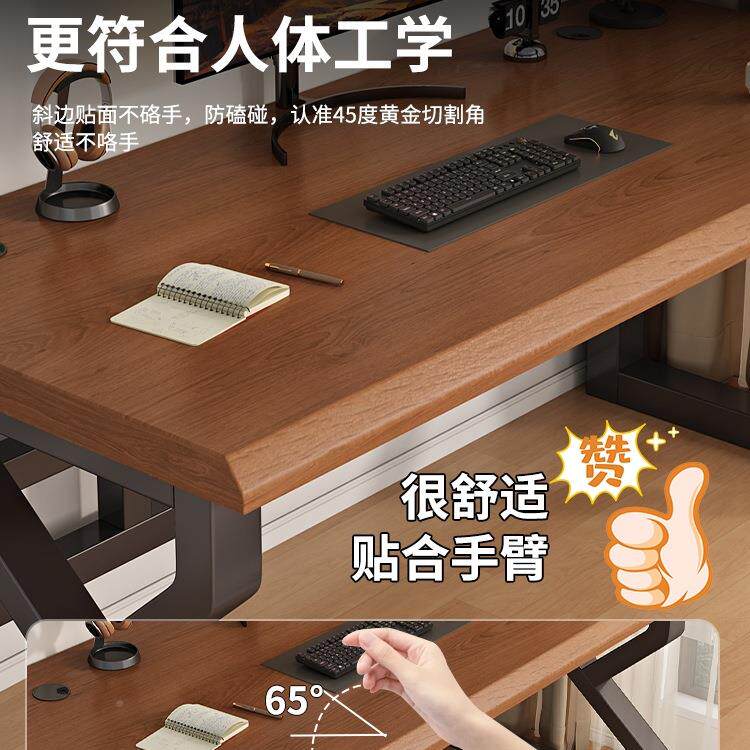包邮电实木电脑桌卧室家桌用台式办BNK公桌学生书形长方简易工作