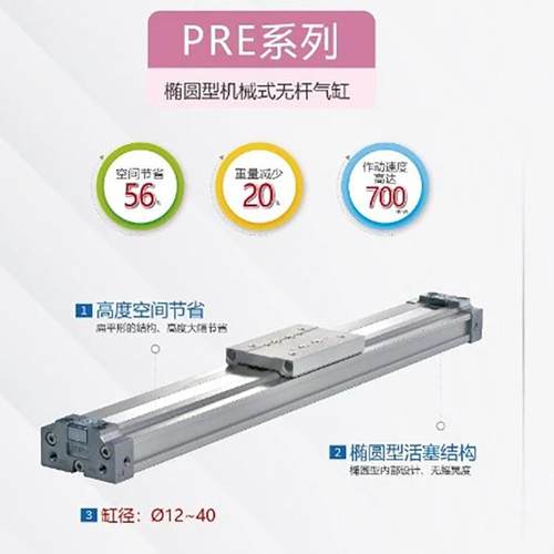 气立可CH械LICE机接无品牌/E合式椭圆形无杆气压缸PR系列[源头工