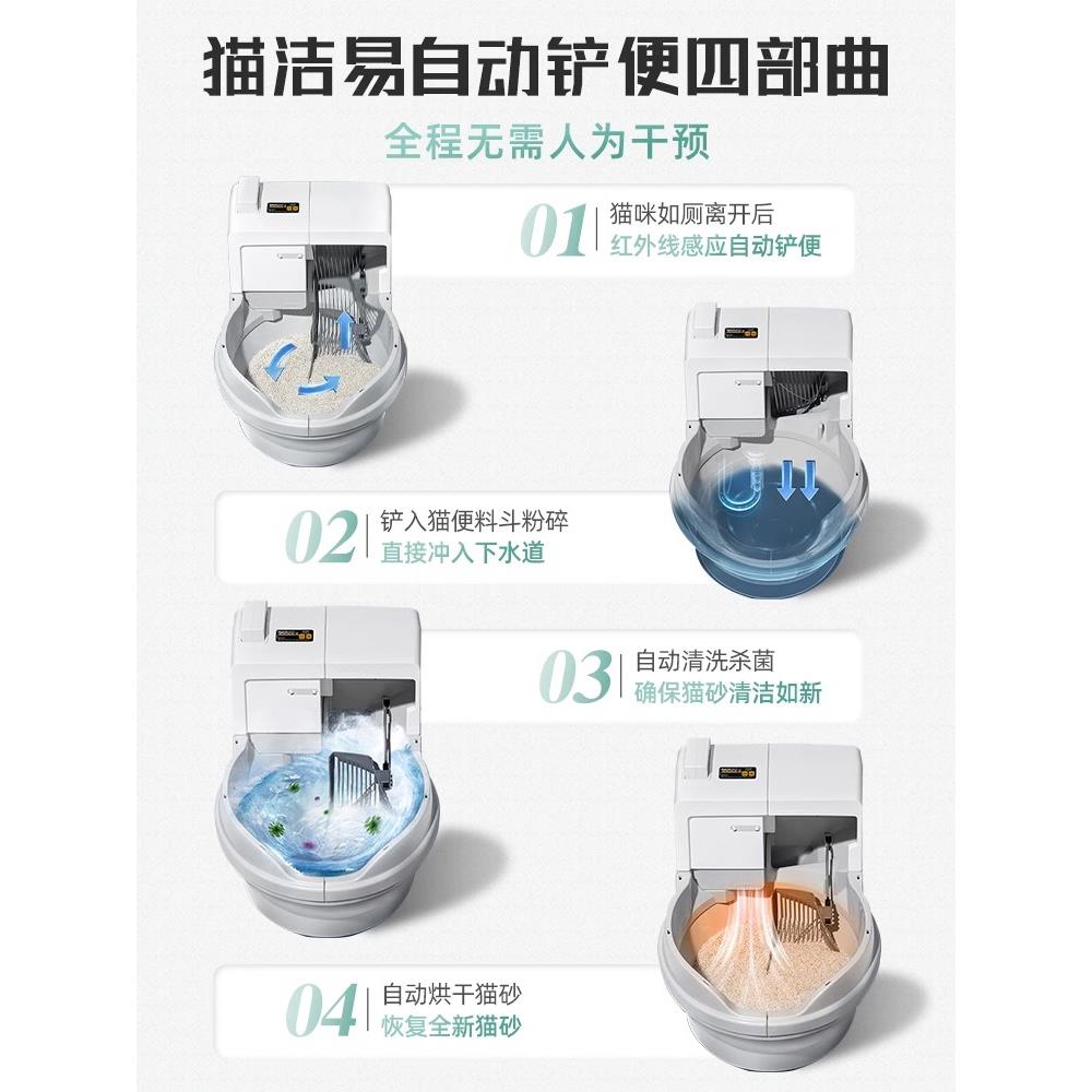 全自动智能猫砂盆冲水式猫厕所电动清理铲屎机除臭