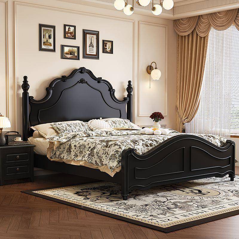 复美式实木床主卧床高端大气双KLN人法式中古娜安床轻奢储物古婚