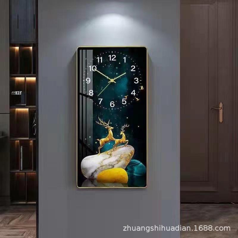 福禄进门代简约玄关OBK表挂画过入户走廊装饰画麋鹿客钟厅现道墙