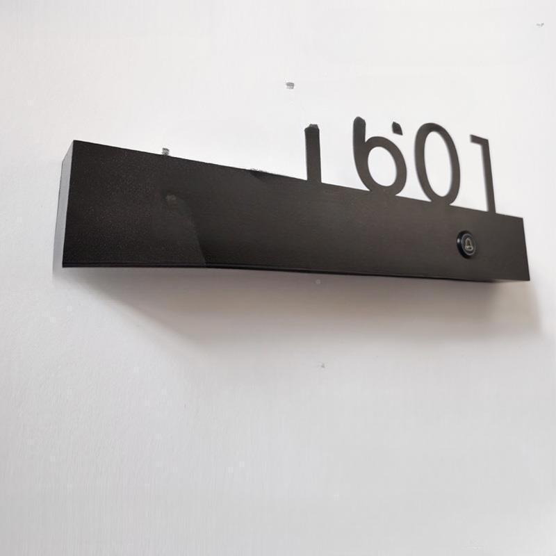 钛金足浴不锈钢802发光属包厢房号意指牌示牌创带灯宾馆酒店门号