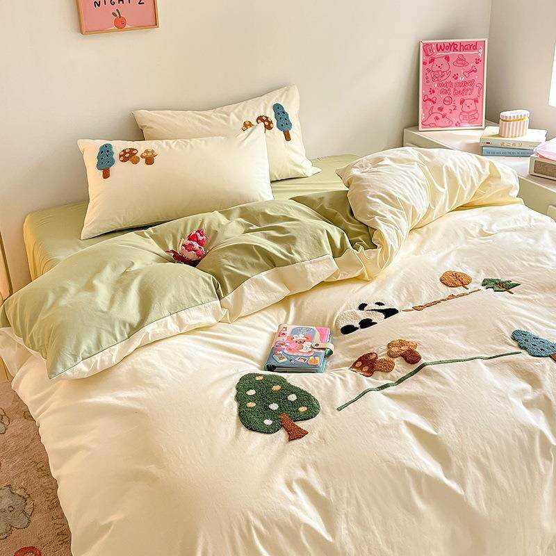 202毛5新款全40无品牌/支1337棉2立体巾绣四件1套.8m床单四件套毛