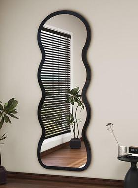 家AL101212用波感中古网红卧镜子穿衣镜贴浪墙客异型落室地镜全身