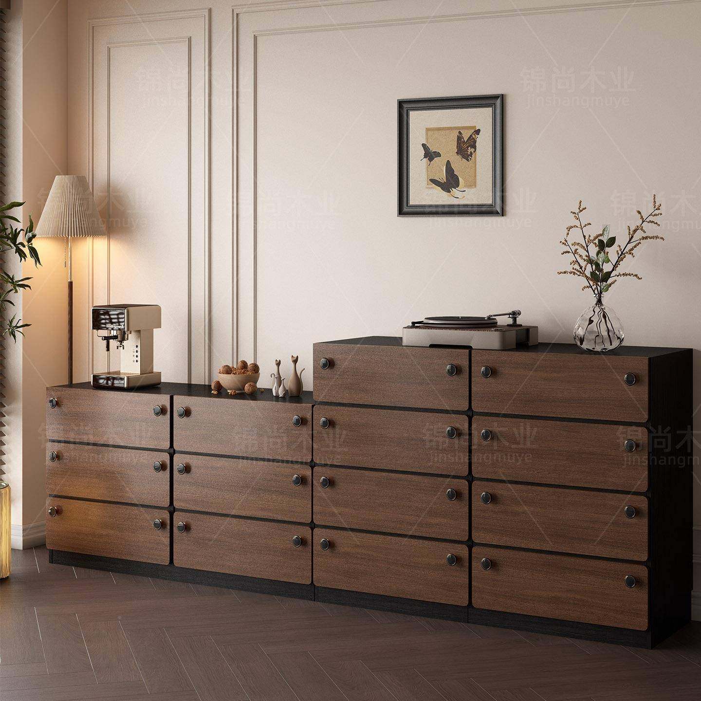 木斗柜胡桃色卧室靠储物柜客厅抽985屉柜大墙容实量复斗古床尾六,电子/电工,接线端子,淘宝优惠券,粉丝福利购,淘宝优惠卷