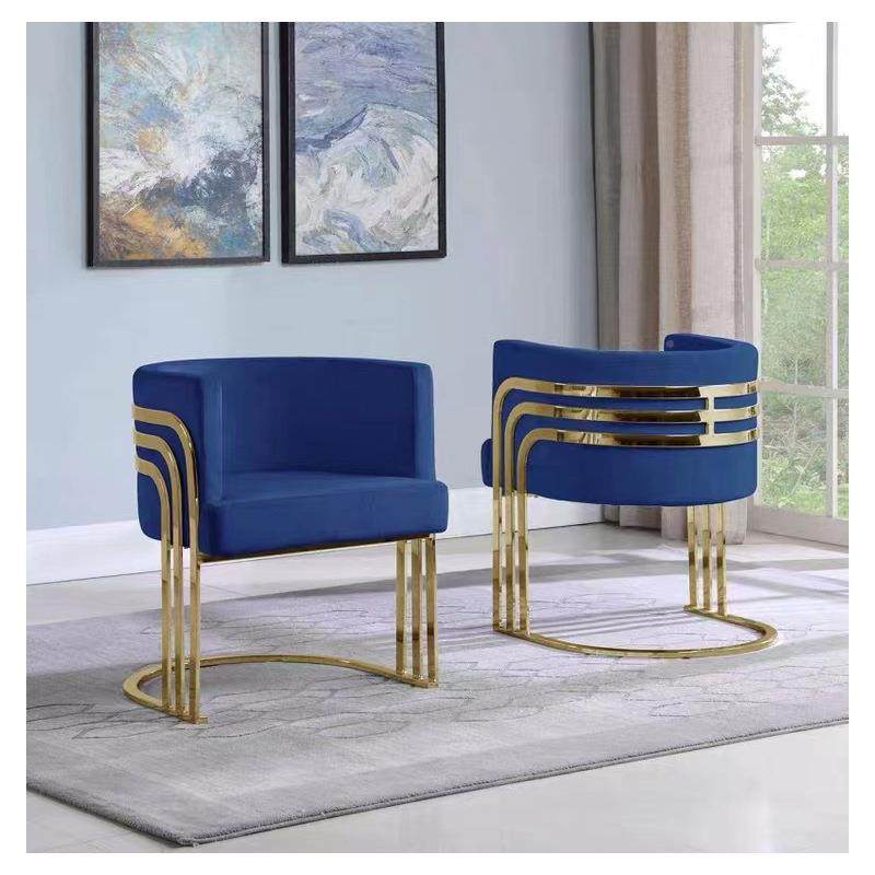 单人闲沙发椅轻奢不锈钢金色休无品牌/闲沙发椅现厅代简客约休接