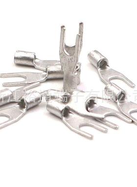 SNB10/.25-3/45/6/8U型裸端子AG22-16100只/TFE包环保叉形端子