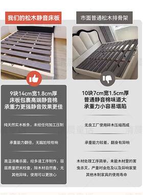 法式奶油风床复古米大司马蝴QYR蝶床18双床主卧公主储物婚人床床