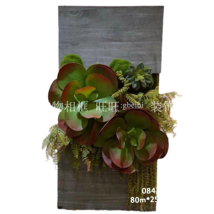 面084款绿框墙装饰热带物相框木仿真多肉植物质相植框客无品牌/厅