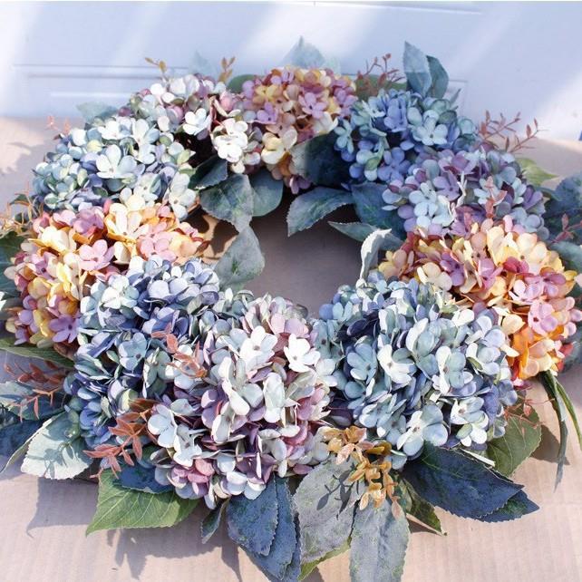 秋季新绿品植欧式蓝色球花环款挂饰婚庆装饰AL-65984摆件布绣置道