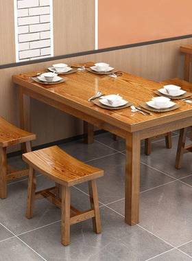 面馆桌子椅饭店小吃店餐食ZCZ桌椅桌组合餐实木餐馆堂桌餐厅烧烤