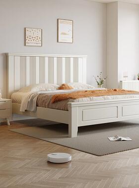 现代美式1实木床轻白单人床奢.5m双人床公主床主卧J821婚床1.8色