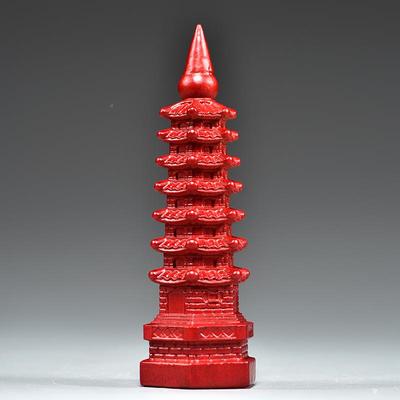 XCYZ015红桃木质雕刻7层文昌客塔摆色昌件9层1层文塔厅玄关装饰工