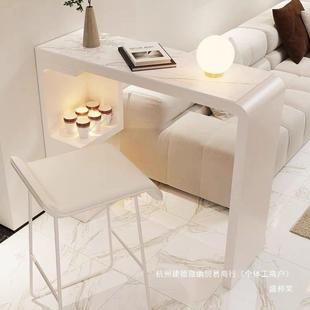 厂家直销休闲迷你吧台桌家用吧台简约小岩板脚桌长无品牌/条高沙