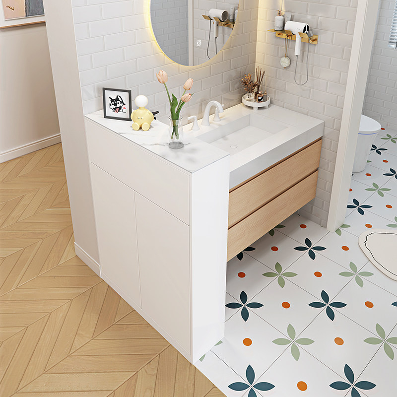 浴室边柜边柜拉篮半墙隔断柜化妆室干区隔断乾湿分离洗手台侧边柜,家装主材,浴室边柜,淘宝优惠券,粉丝福利购,淘宝优惠卷