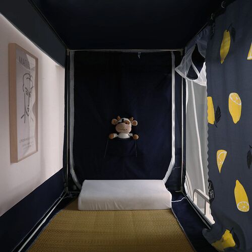 学生宿舍上下铺蚊帐0.9米寝室一体式隐私遮光床帘帐篷带支架