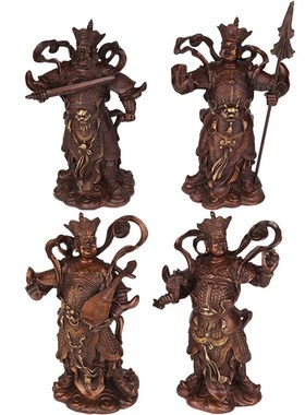 纯铜四大金刚持国广目增s长多闻天王四大天王护法铜像家居摆件工