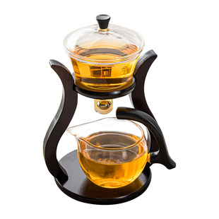 家用办公室功夫茶杯懒人磁吸茶壶冲泡茶神器 玻璃半全自动茶具套装