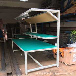 車間工作臺(tái) 帶燈架工作臺(tái) 供應(yīng)鐵板工作臺(tái)