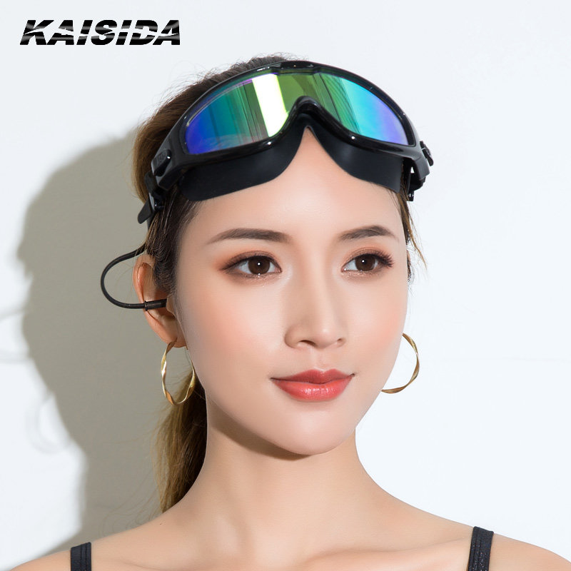 泳镜女大框防水防雾高清带耳塞一体游泳眼镜套装男近视带度数潜水