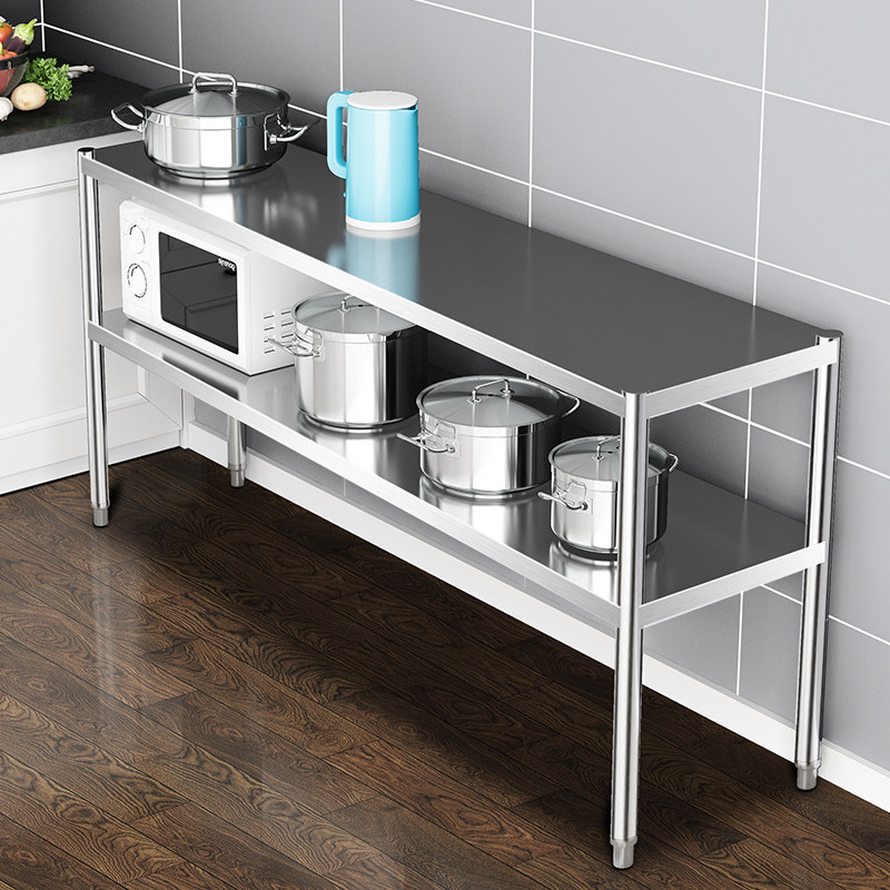 二层不锈钢厨房置物架落地式台面双层灶台2收纳架子3微波炉架两层,厨房/烹饪用具,厨房置物架/置物柜/角架,淘宝优惠券,粉丝福利购,淘宝优惠卷