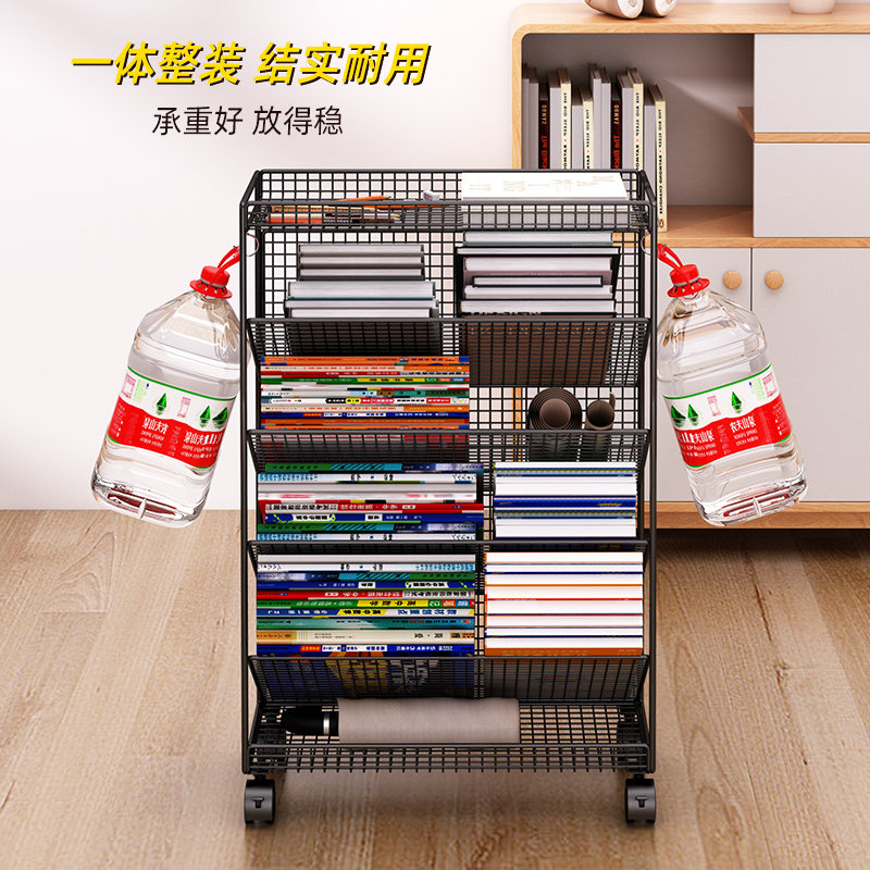 书桌旁小书架落地置物架课桌边简易儿童可移动带轮书本收纳书柜子,住宅家具,书架,淘宝优惠券,粉丝福利购,淘宝优惠卷