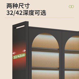 家用阳台收纳柜钢制储物柜一体靠墙多层带门防尘置物柜杂物置物架