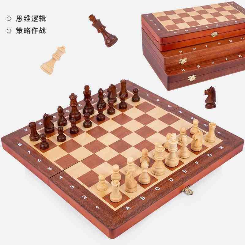 国际象棋实木高档套装大号儿童木质折叠棋盘西洋棋比赛专用chess