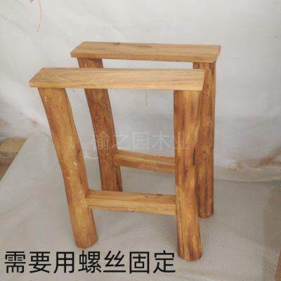 全实木桌腿支架原木大板桌脚大理石岩板餐桌腿方形木质茶桌腿定制