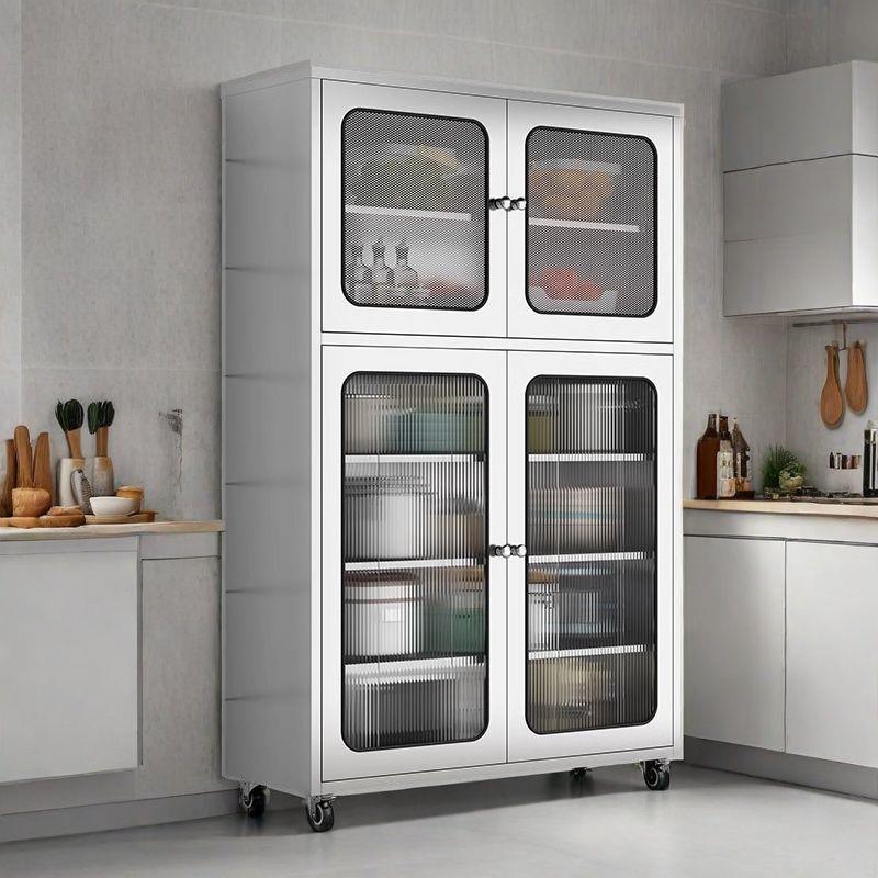 304加厚不锈钢厨房碗柜家用网门橱柜防虫餐边柜多层碗盘子收纳柜