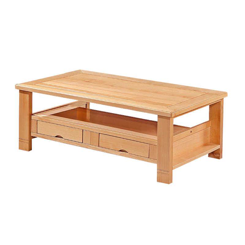 新中式榉木茶几简约现代小户型原木客厅实木组合全长茶几电视柜中