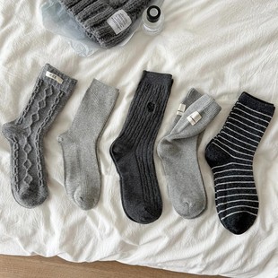 秋冬袜子女厚款 冬天就浅浅 bi备 果然灰色才是冬天 miu一下吧