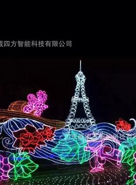 2021威四方步行街网红音乐爱情主题铁塔造型灯酒吧商装饰厂家定制