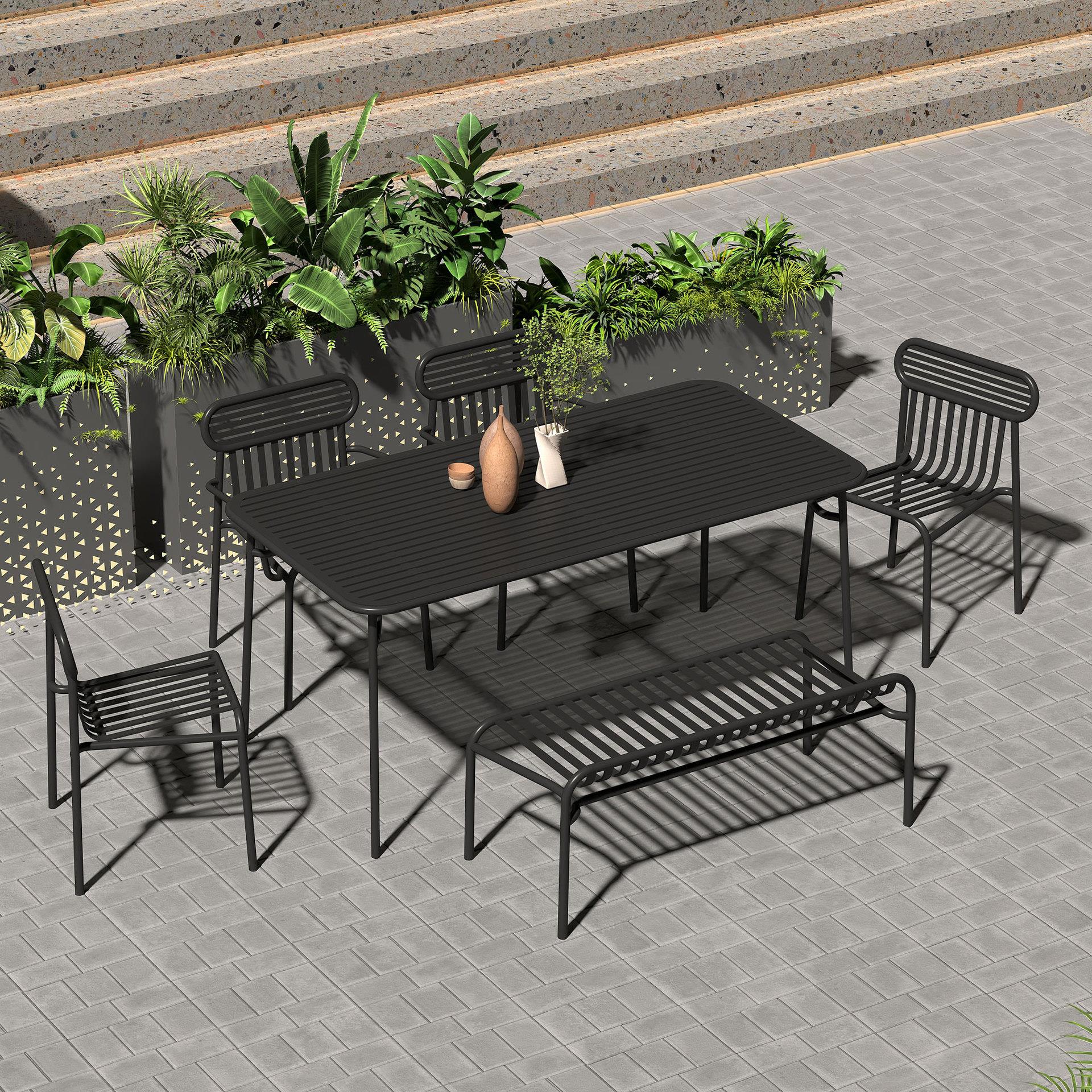 北欧庭院花园户外桌椅休闲别墅室2024-001露椅天桌椅咖铁啡厅艺外