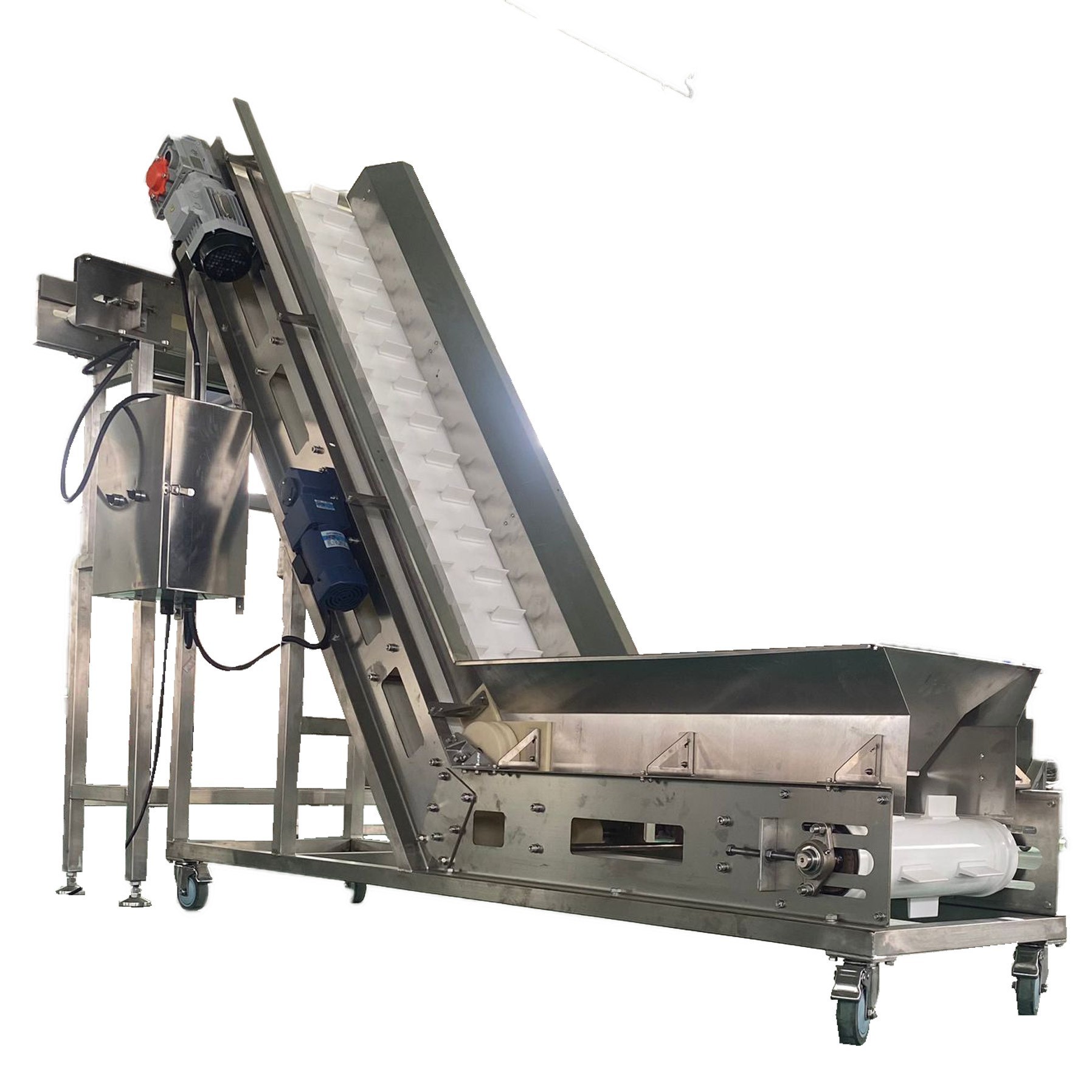 冷冻鸡翅爬坡上料机全自动鸡鸭鹅输送提升机运行稳定厂家直销