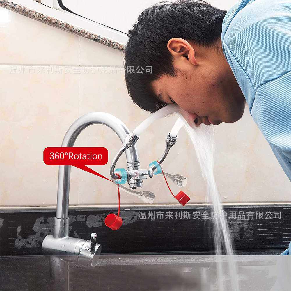 验厂洗眼器 /医院/学校洗手洗眼两用型 水龙头式双口洗眼器