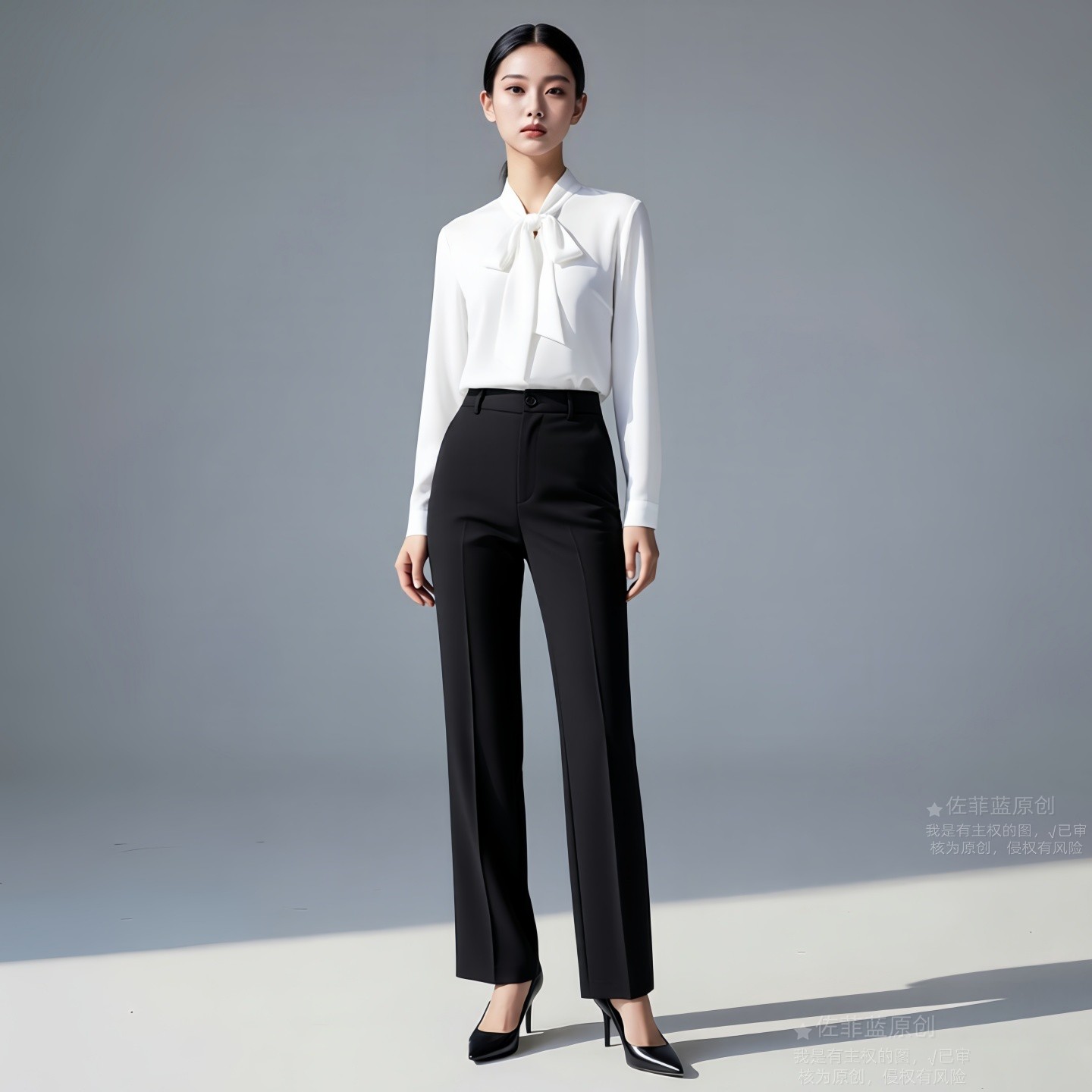 高级感白衬衫正装女蝴蝶结长袖女装职业通勤商务风白领工作服上衣