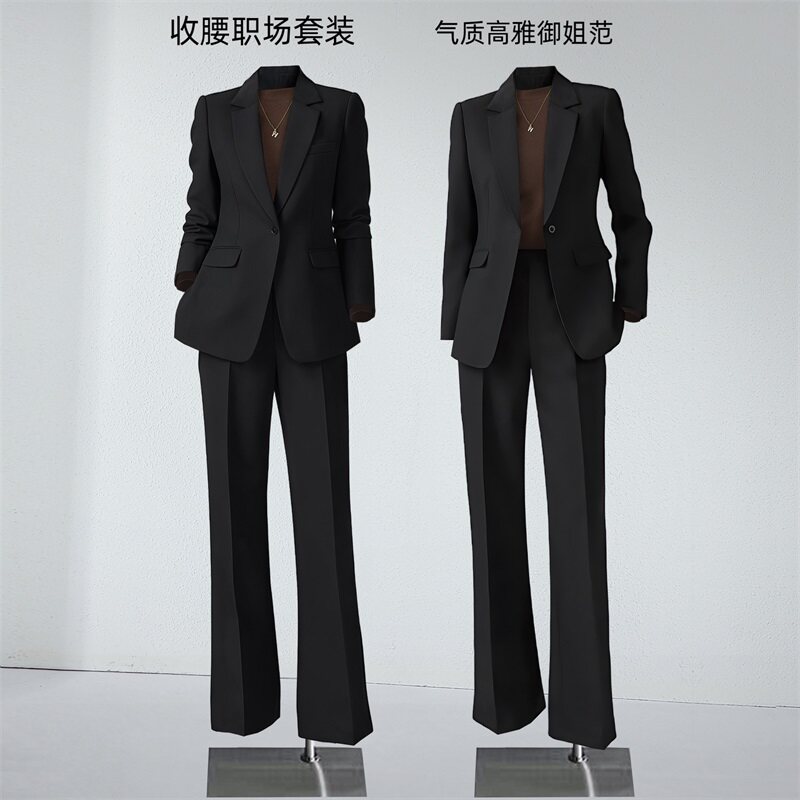 黑色商务风职业西装套装女收腰正装高级感气质职场工作服西服外套