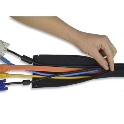 DIY Neoprene Cable Management Sleeve Zipper Wrap Wire Hider