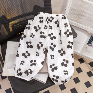 女童新款2024夏装防蚊裤薄款休闲碎花灯笼裤小女孩时尚网红装