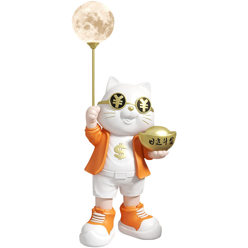 招财猫摆件开业礼物客厅电视柜大型落地装饰品办公室店铺入户乔迁